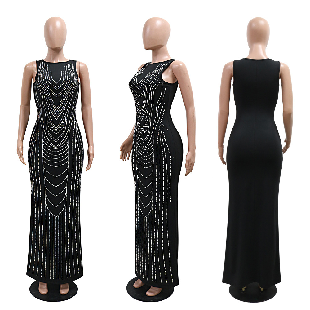 European style evening dress rhinestone long dress