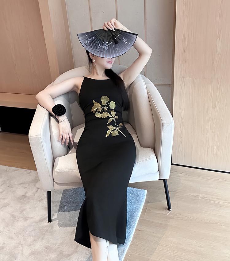 Package hip slim small fellow pure dress for women