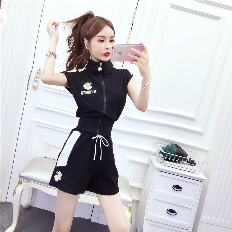 Mixed colors Casual sports shorts summer fashion tops a set