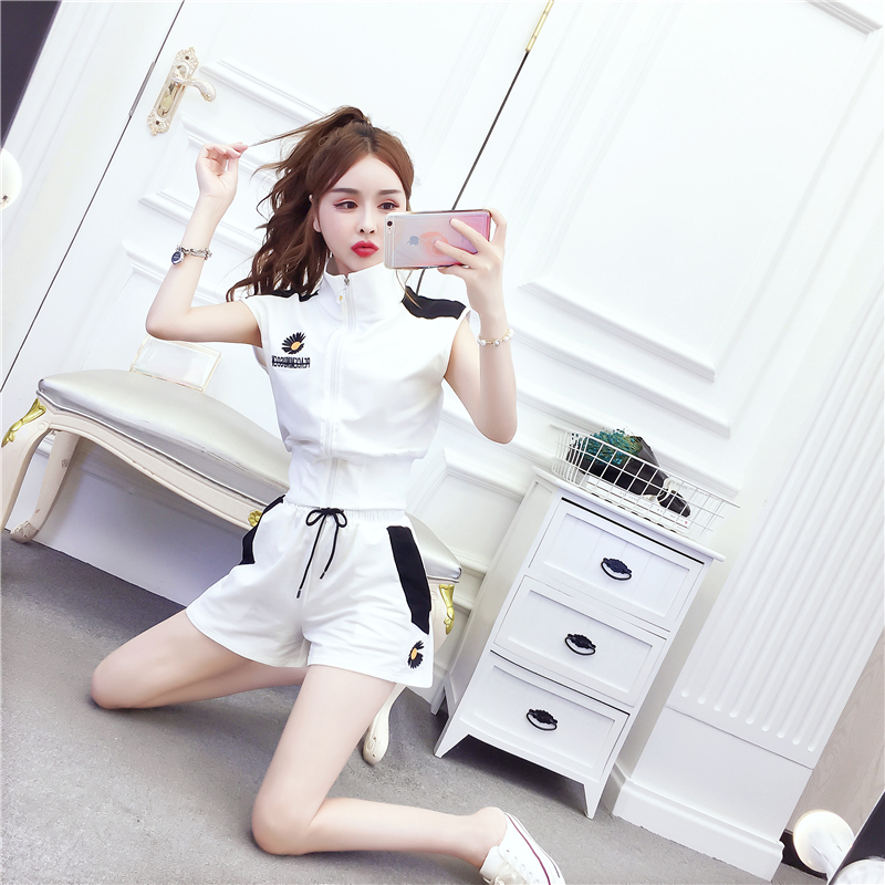 Mixed colors Casual sports shorts summer fashion tops a set