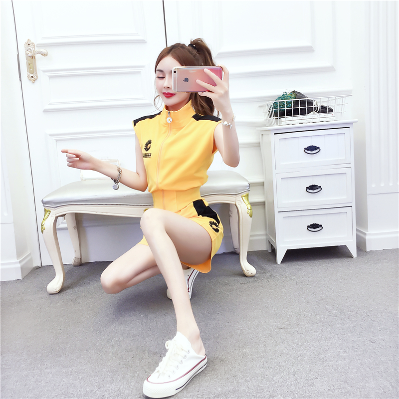 Mixed colors Casual sports shorts summer fashion tops a set