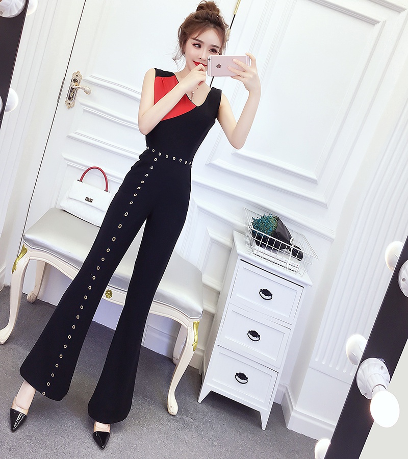 Temperament fashion jumpsuit slim irregular long pants