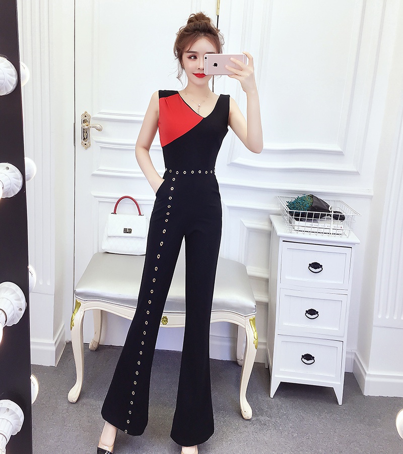 Temperament fashion jumpsuit slim irregular long pants