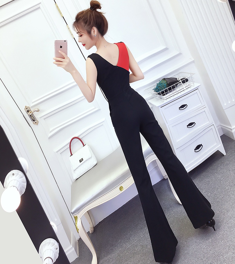 Temperament fashion jumpsuit slim irregular long pants