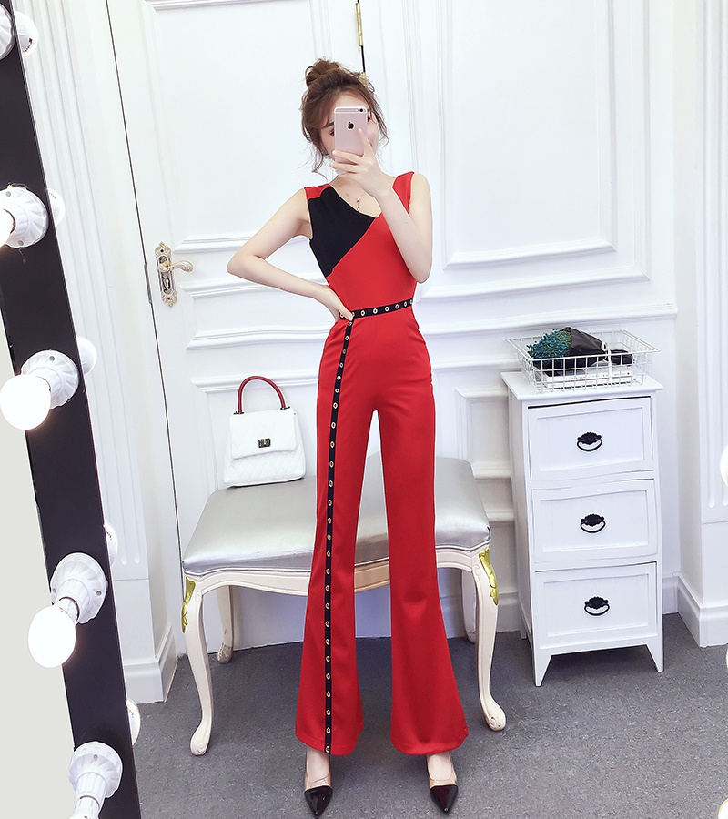 Temperament fashion jumpsuit slim irregular long pants