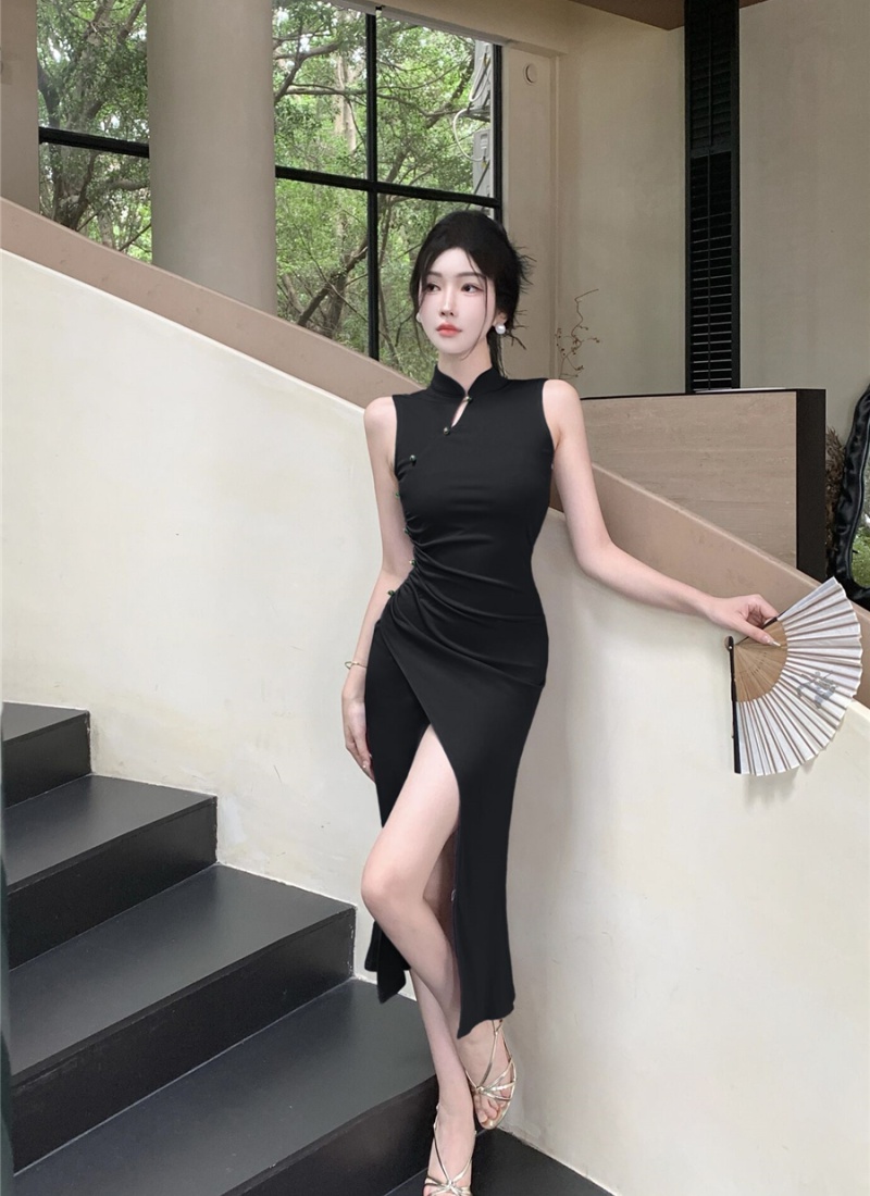 Hypotenuse tight dress sexy package hip cheongsam