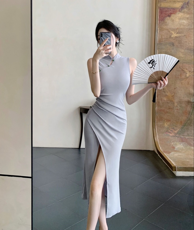 Hypotenuse tight dress sexy package hip cheongsam