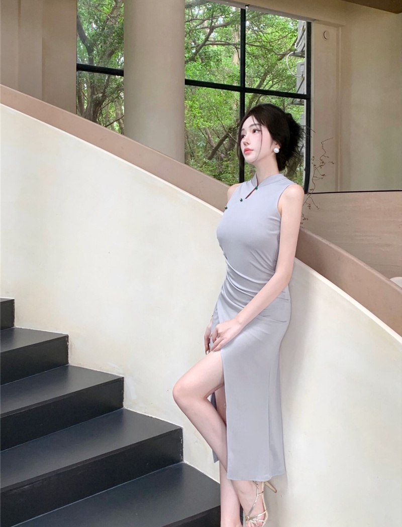 Hypotenuse tight dress sexy package hip cheongsam