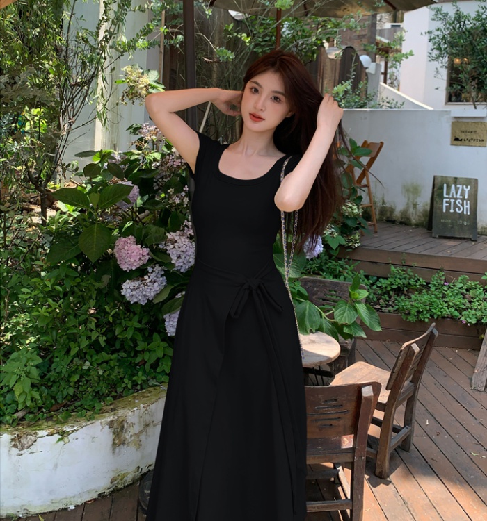 Niche slim dress France style summer long dress for women