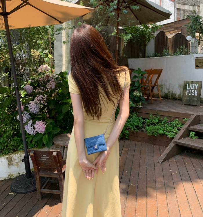 Niche slim dress France style summer long dress for women