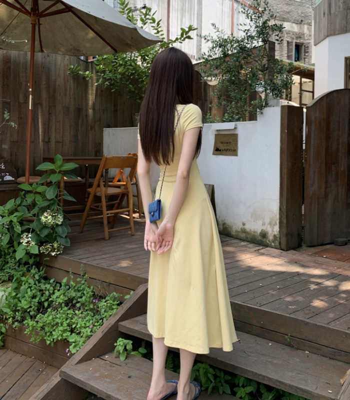 Niche slim dress France style summer long dress for women