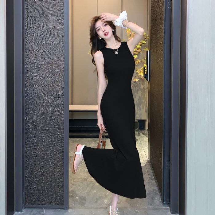 Knitted hollow dress tender slim long dress for women