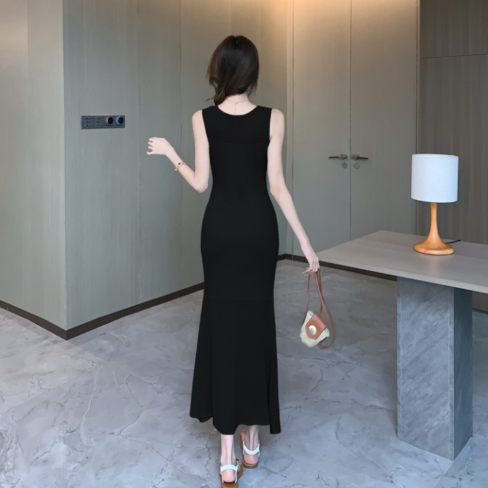 Knitted hollow dress tender slim long dress for women