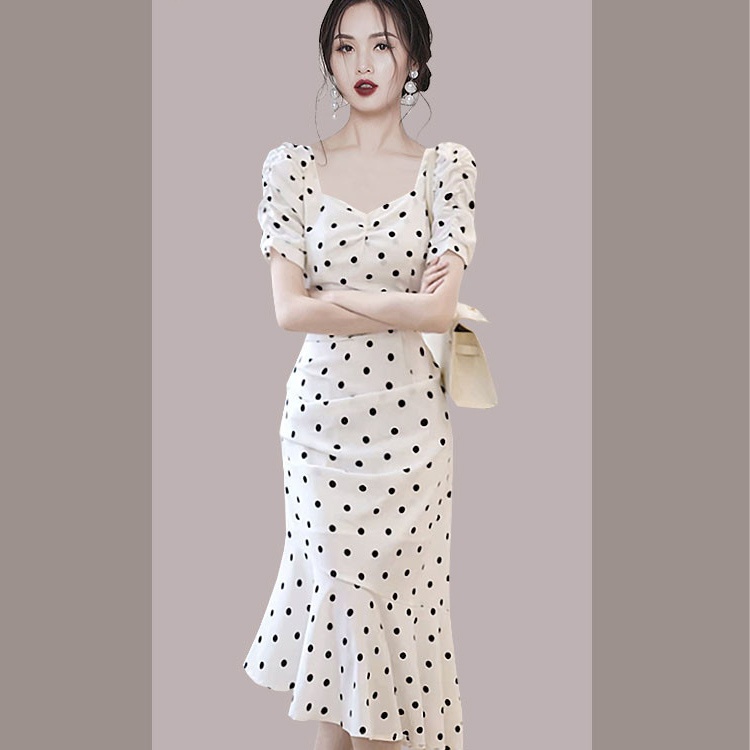 Temperament France style dress white long dress for women