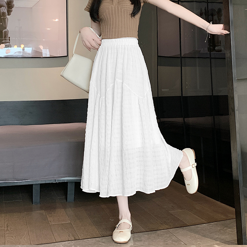 Tender jacquard long dress high waist skirt for women