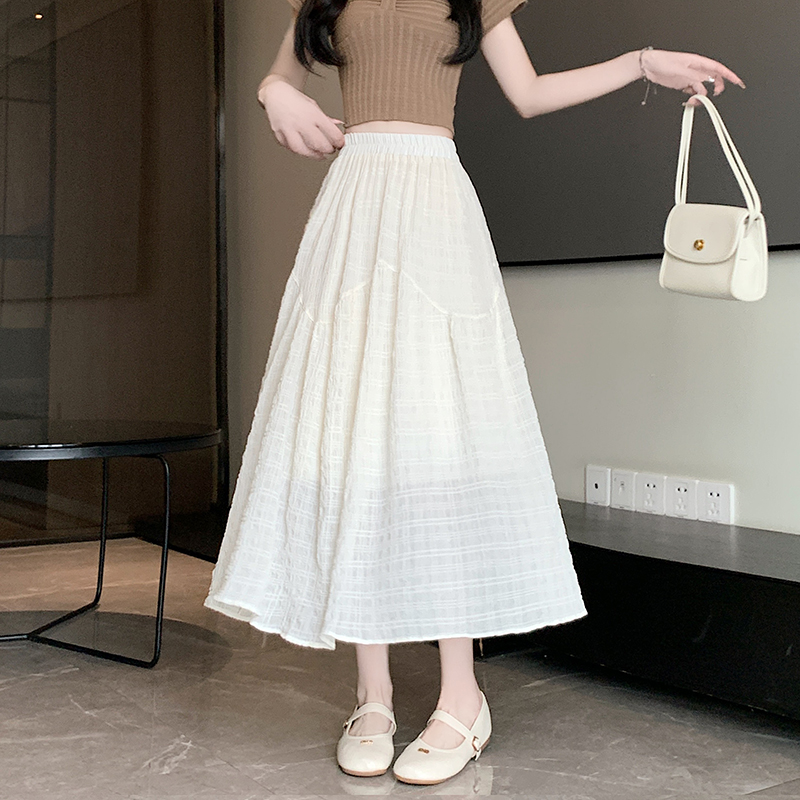 Tender jacquard long dress high waist skirt for women