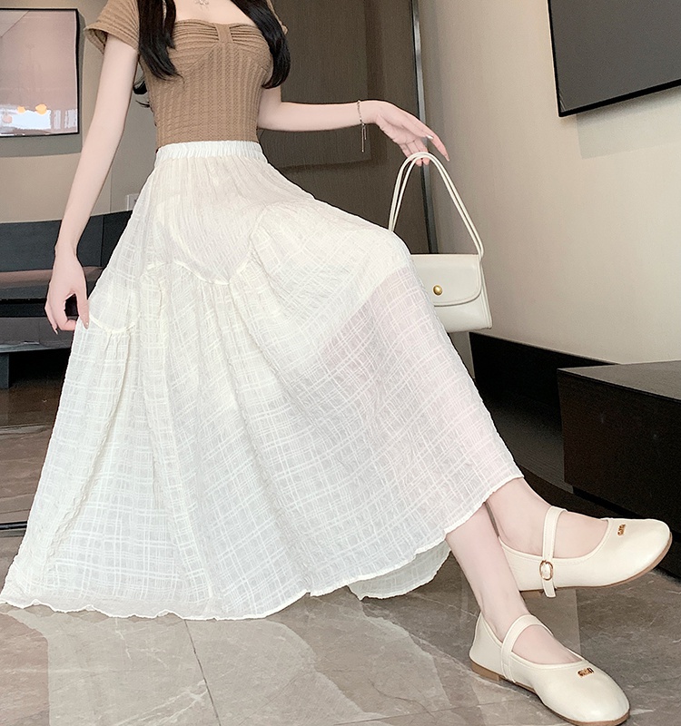 Tender jacquard long dress high waist skirt for women