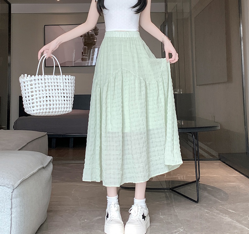 Tender jacquard long dress high waist skirt for women