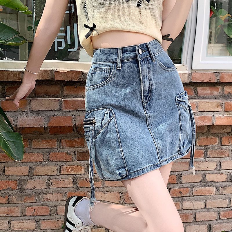 Pleated short skirt college style skirt for women