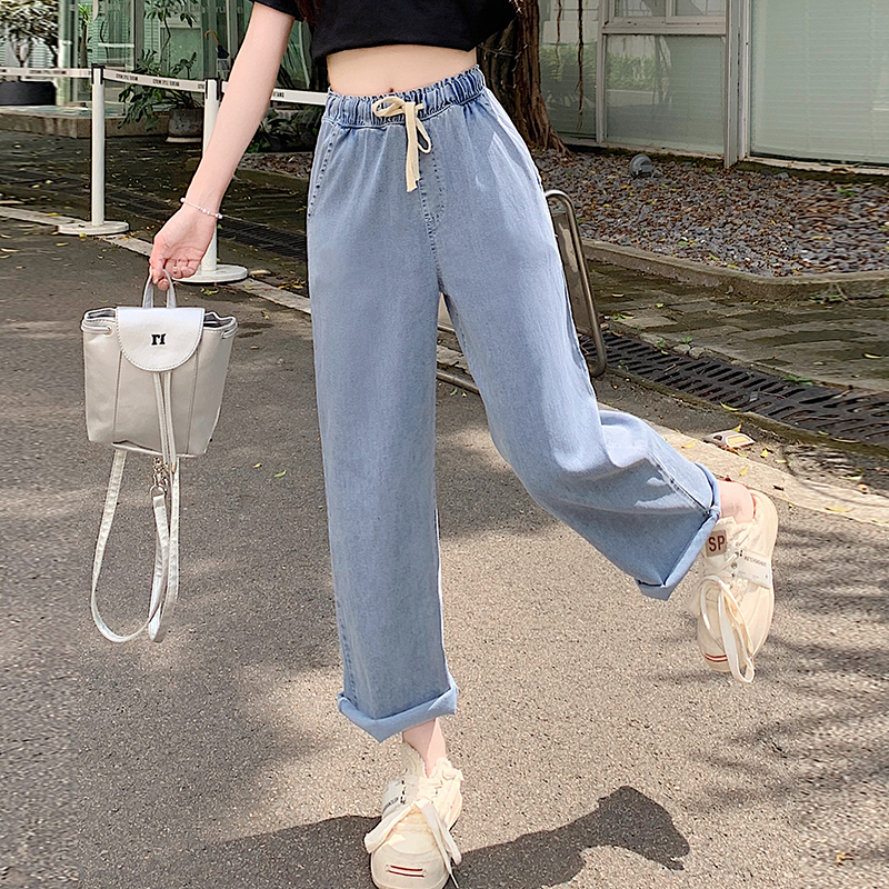 Summer high waist long pants college style pants for women