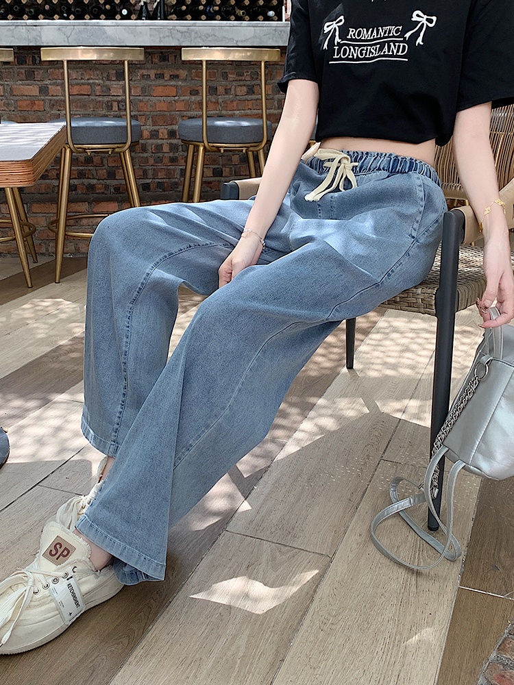 Summer high waist long pants college style pants for women