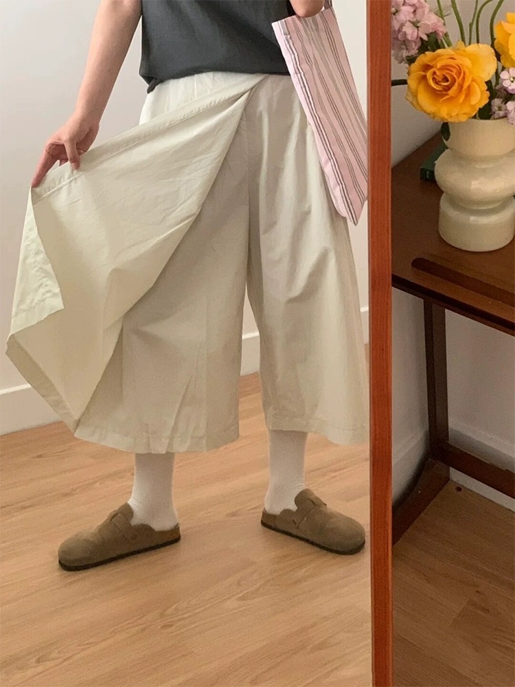 High waist straight skirt summer niche culottes for women