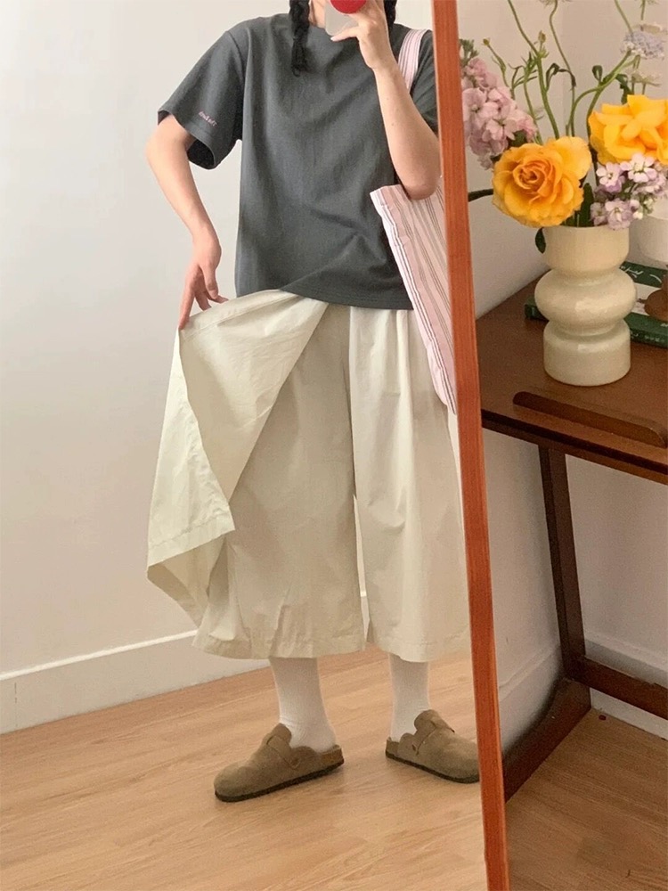 High waist straight skirt summer niche culottes for women