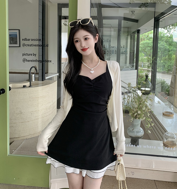 Large yard summer temperament fat dress 2pcs set for women