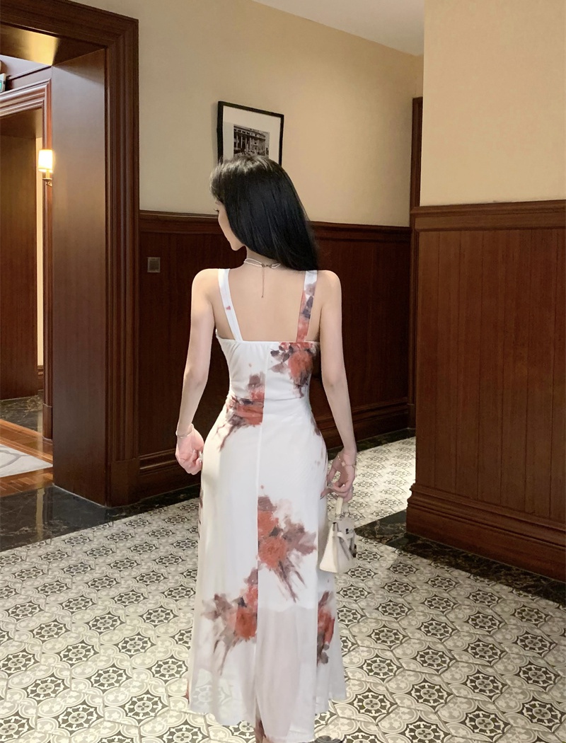 Package hip long dress printing dress for women