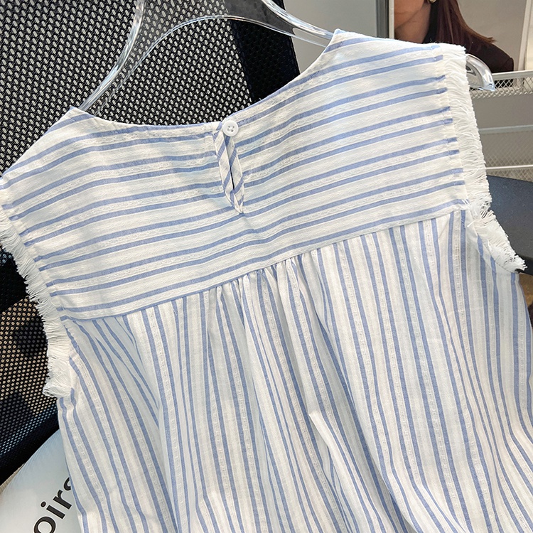 France style summer shirt stripe small shirt for women