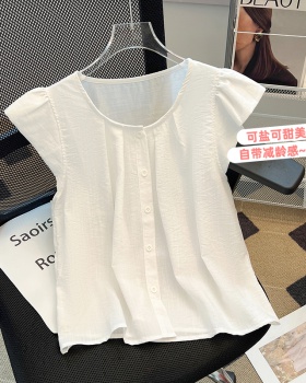 Summer cotton linen small shirt unique shirt for women