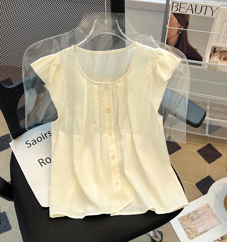 Summer cotton linen small shirt unique shirt for women