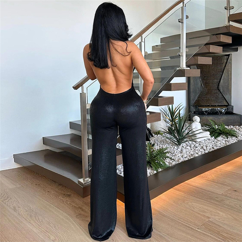 Navel temperament sexy European style jumpsuit for women