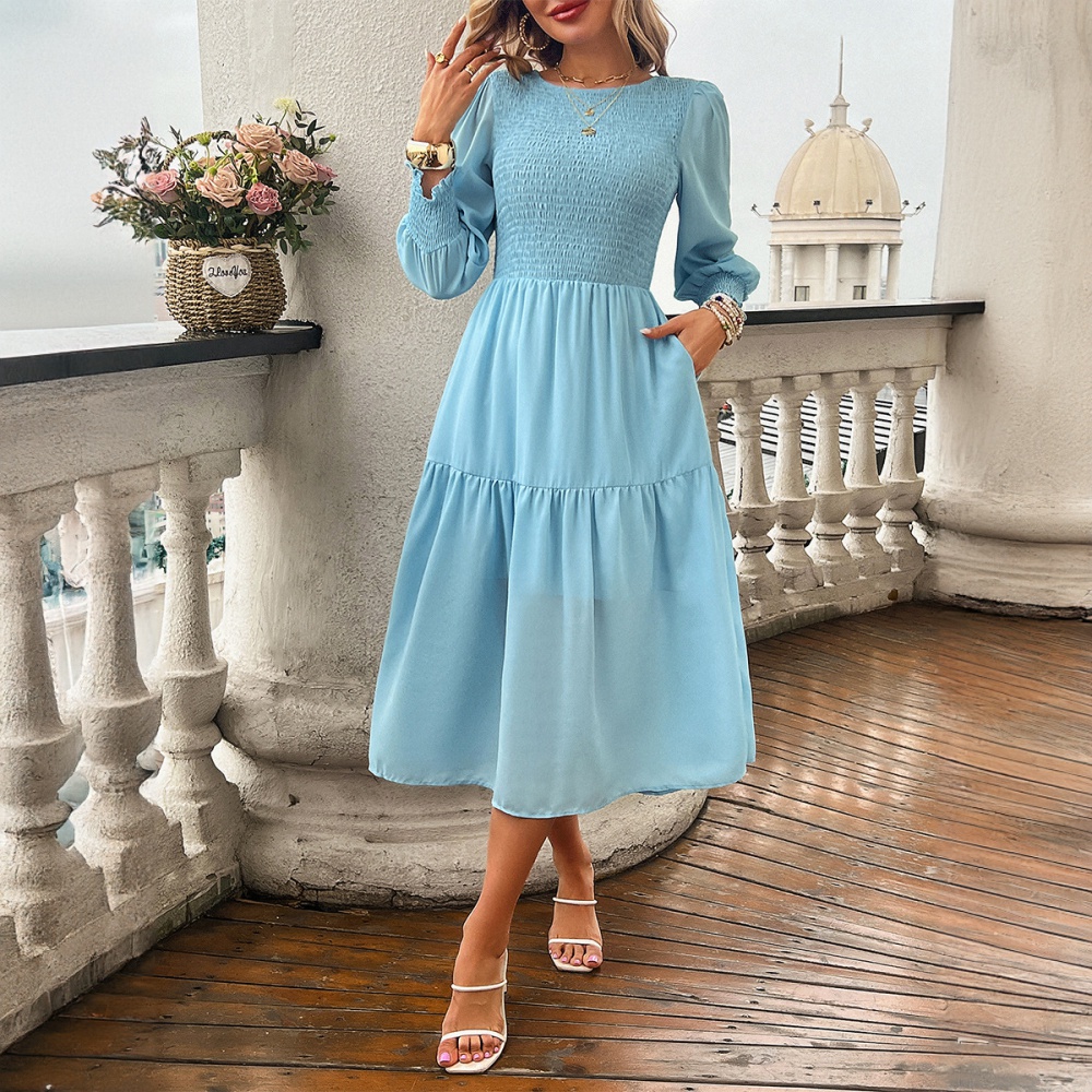 Puff sleeve temperament elegant dress for women