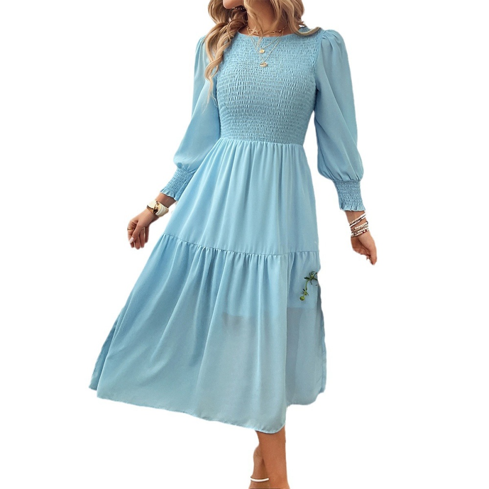 Puff sleeve temperament elegant dress for women