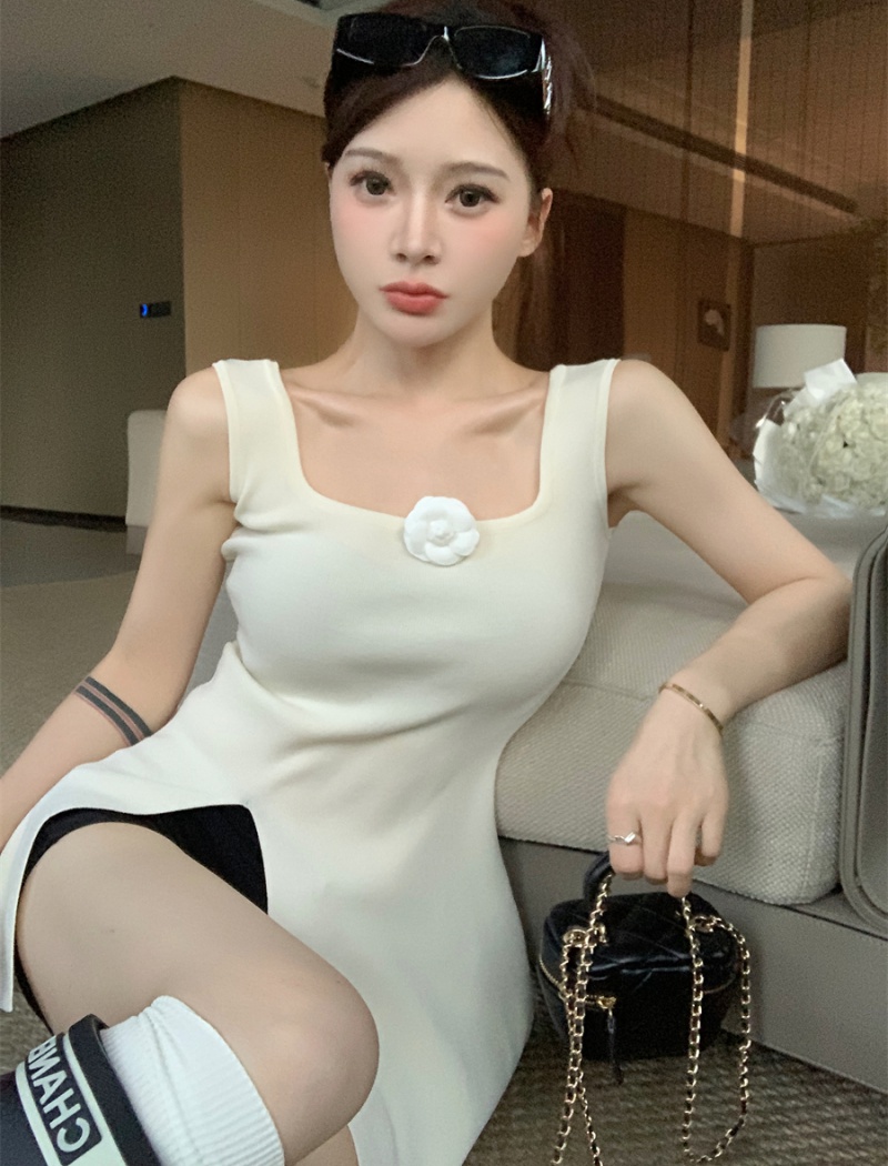 Slim split summer vest sweet sleeveless sling tops