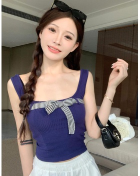Temperament summer slim small sling bow college style vest