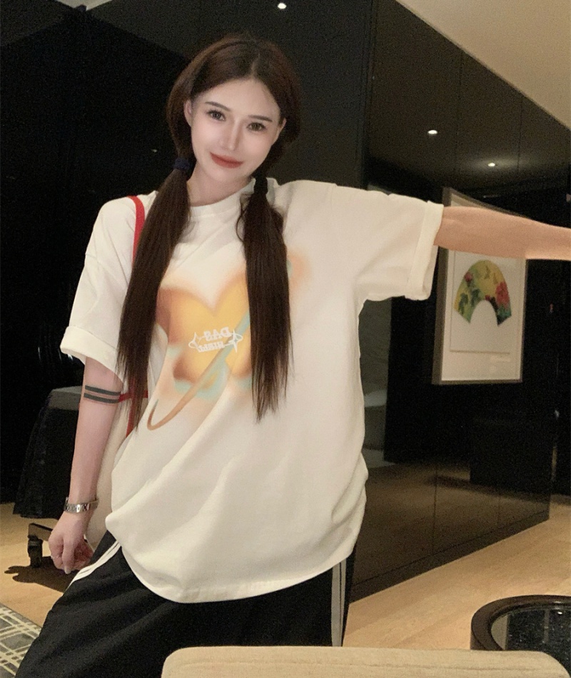 Short sleeve summer loose slim Casual T-shirt for women