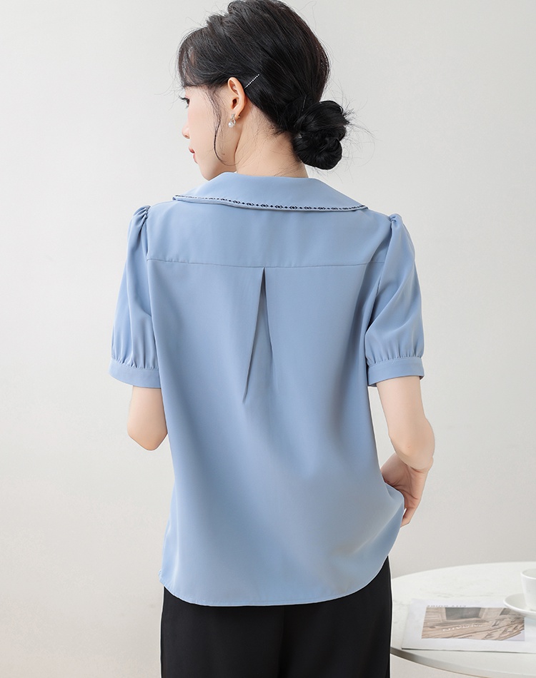 Slim summer lapel shirt temperament niche tops for women