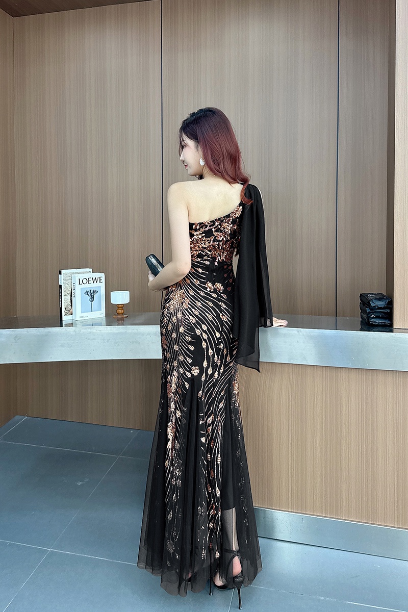 Noble mermaid banquet long dress elegant host evening dress