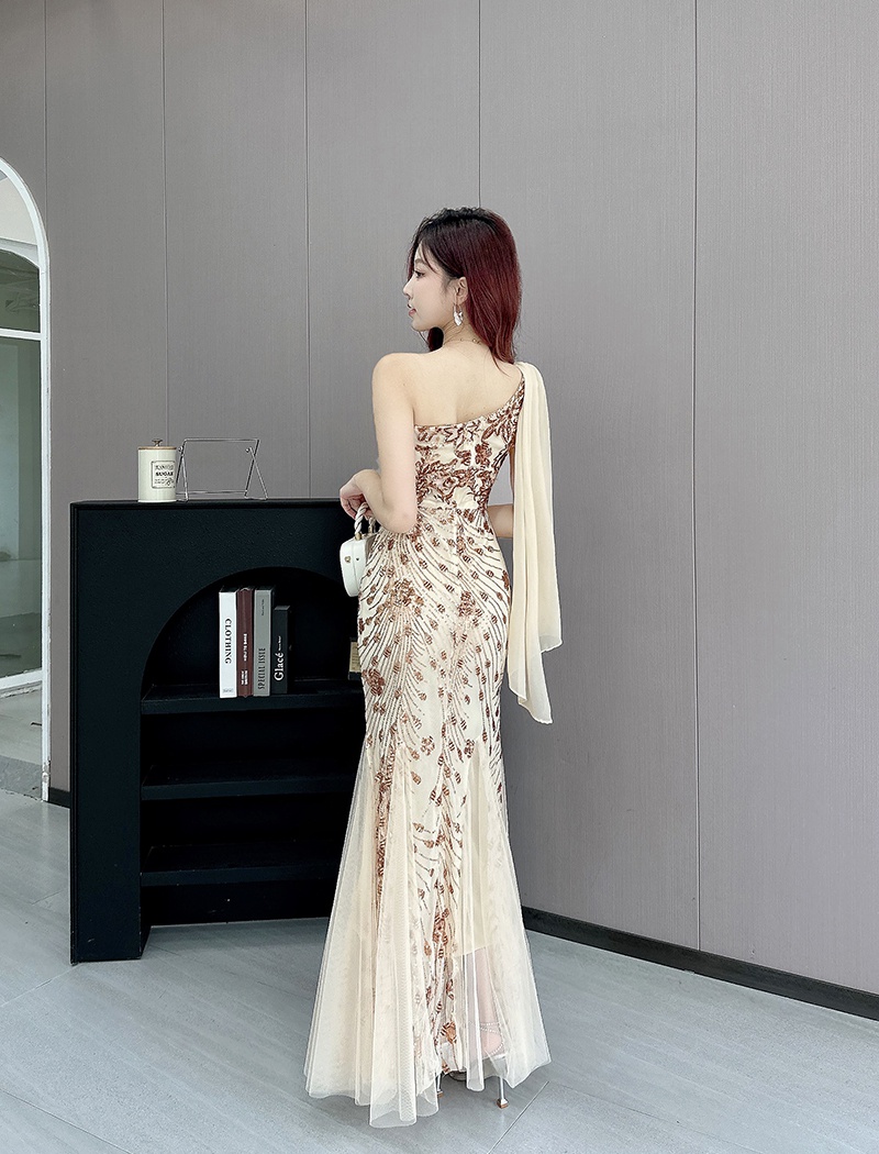 Noble mermaid banquet long dress elegant host evening dress