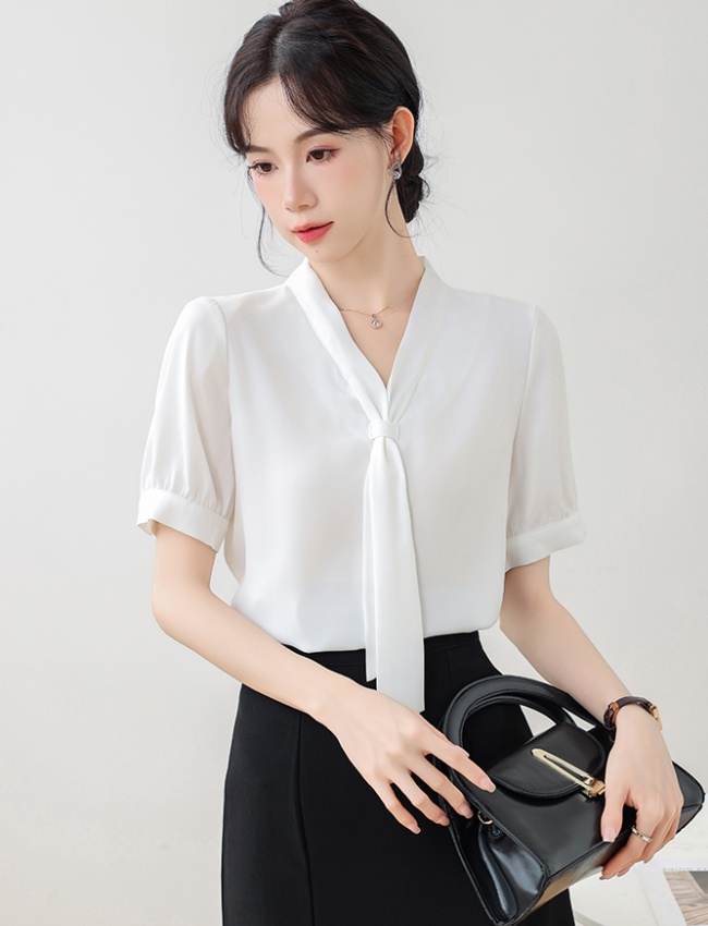 Summer streamer shirt white temperament tops