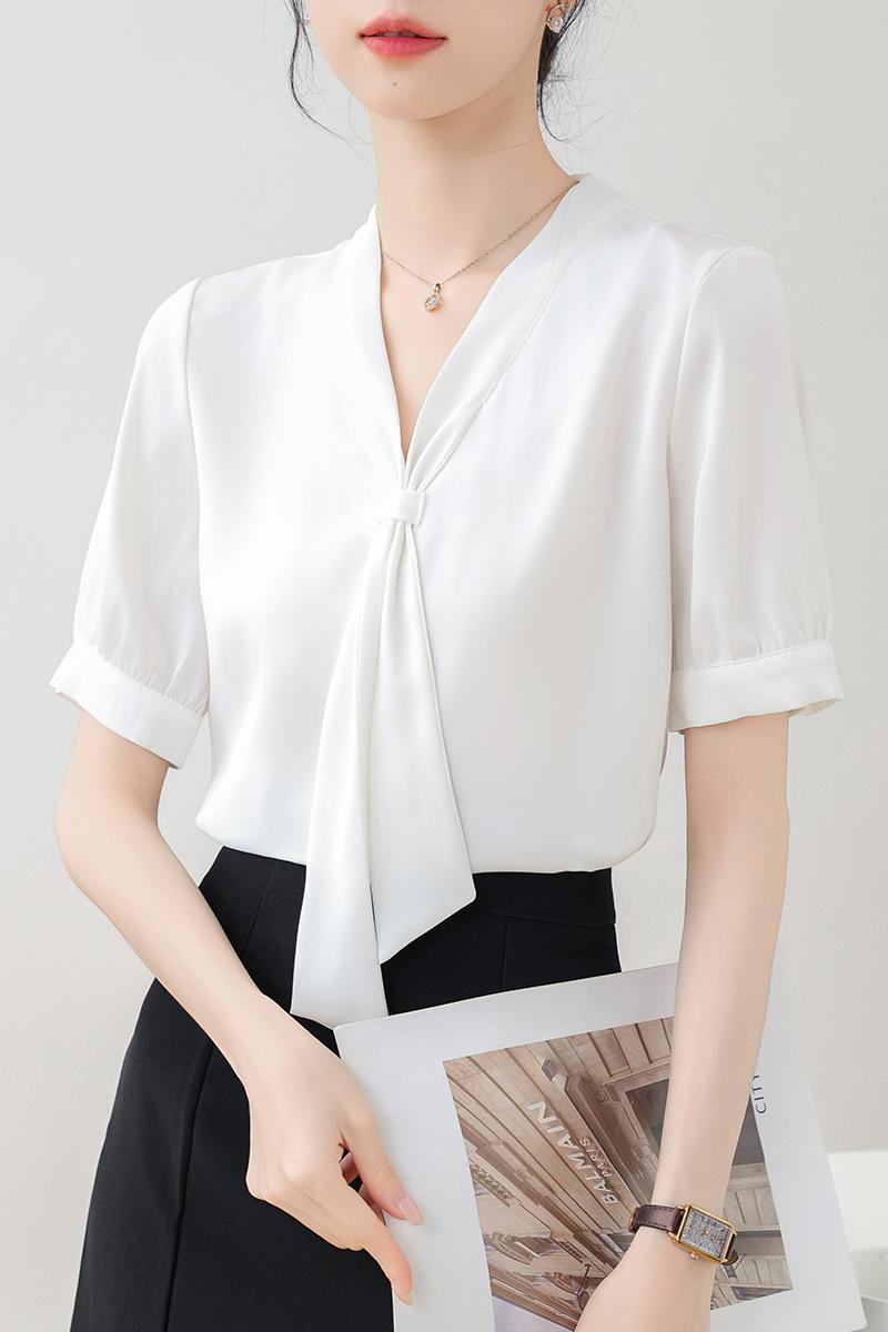 Summer streamer shirt white temperament tops