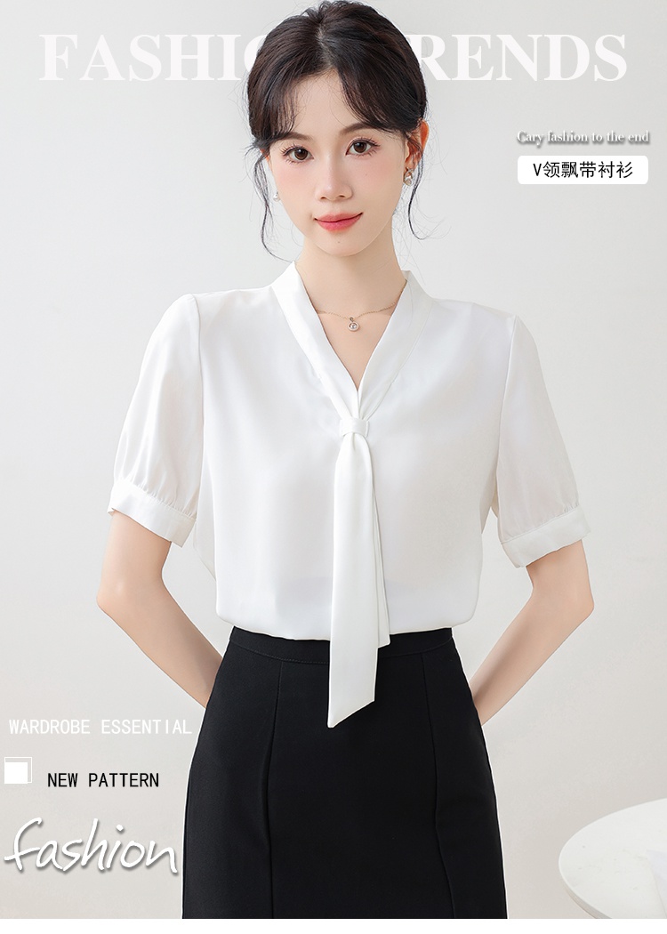 Summer streamer shirt white temperament tops