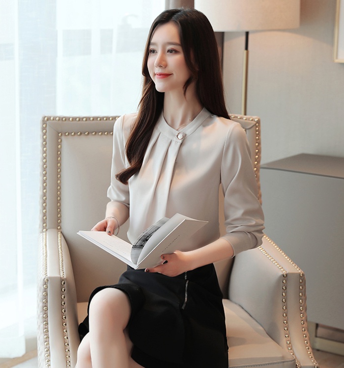 Profession niche long sleeve shirt autumn satin tops for women