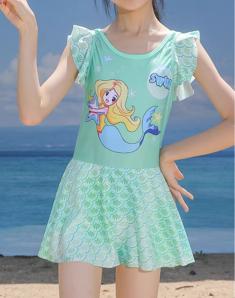 Child girl mermaid Korean style vacation cartoon swimwear