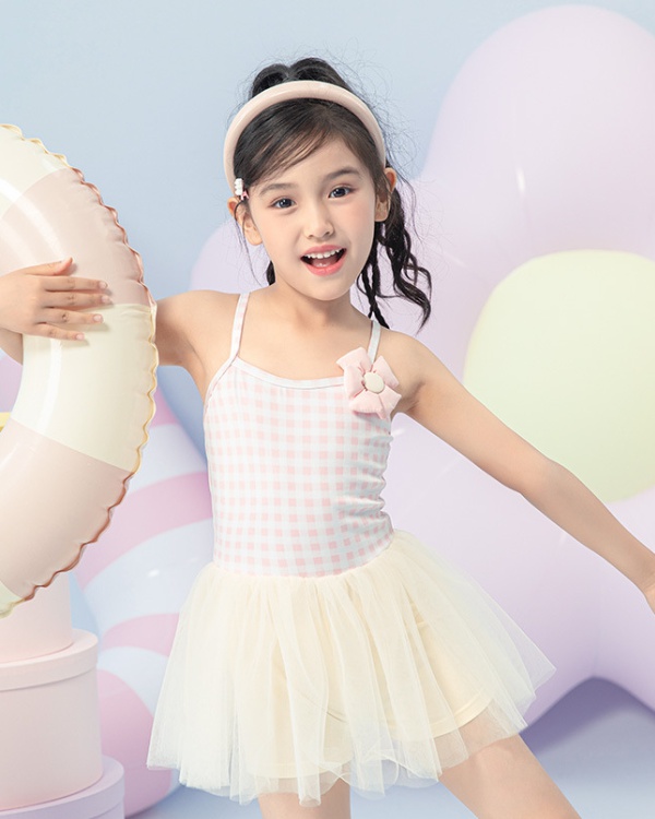 Korean style child swimwear summer strap dress