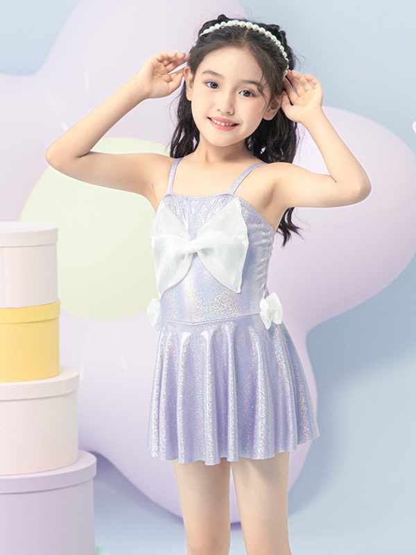 Girl bow sling swimwear child conjoined baby skirt