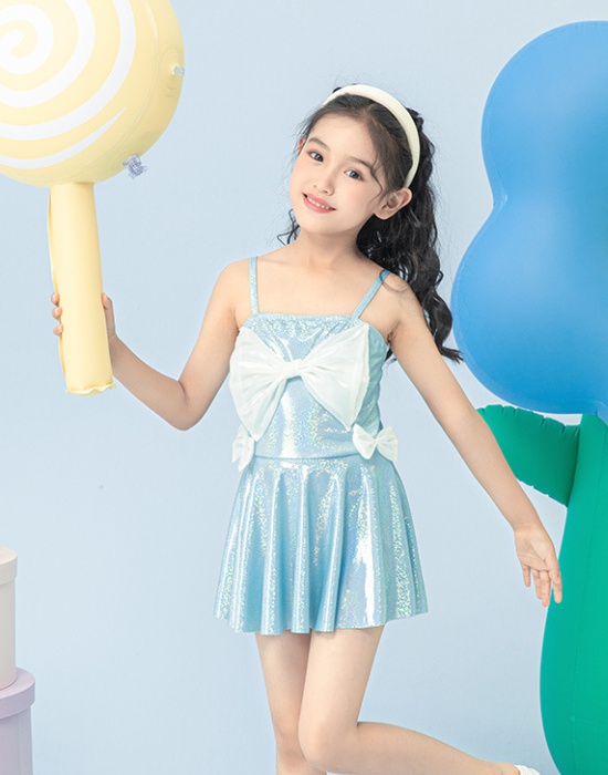 Girl bow sling swimwear child conjoined baby skirt