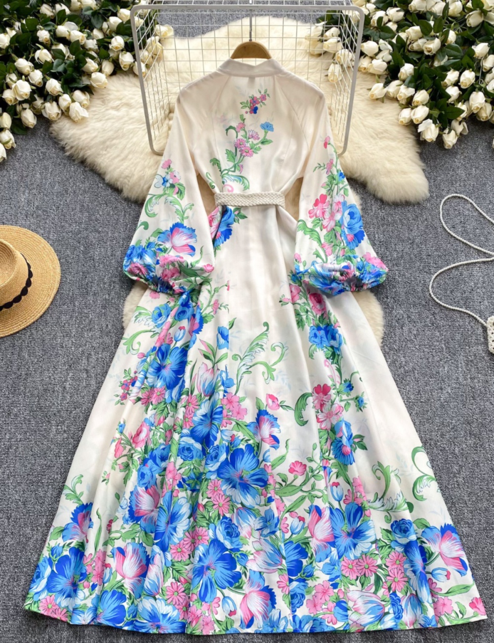 Printing European style dress court style formal dress